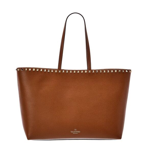 Valentino Handbags - Valentino Rockstud Large Grainy Leather Shopper Tote